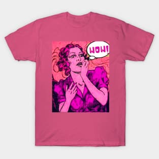 VINTAGE COMICS POP ART STYLE GIRL WOW T-Shirt